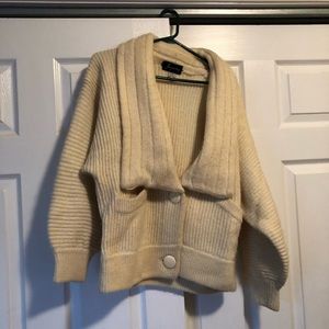Heavy White Knit Jacket - Size M